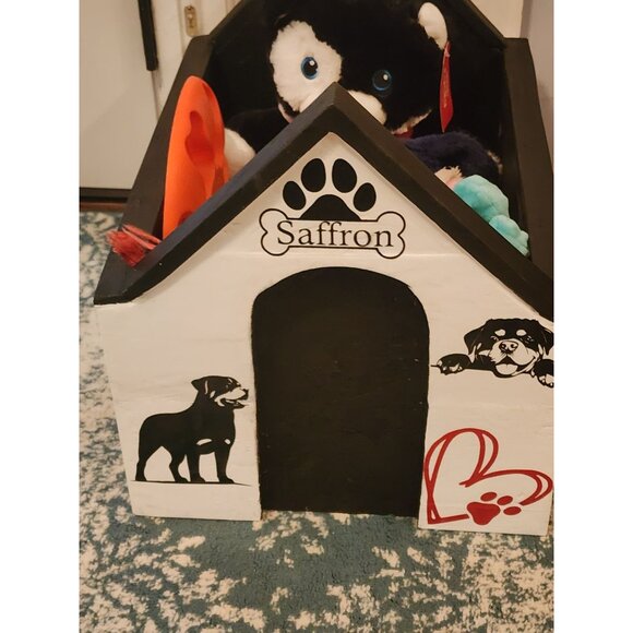 Personalized Dog Toy Storage Box - Designed from Reclaimed Wood - Picture 2 of 8